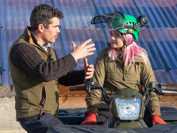 Edward Todd gives Abigail Jones advice during an ATV training course at VA Training, Northallerton. Picture: John Eveson.