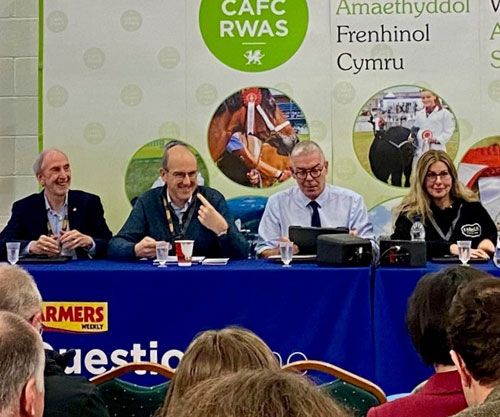 Farmers Weekly Question Time event at the Welsh Winter Fair.