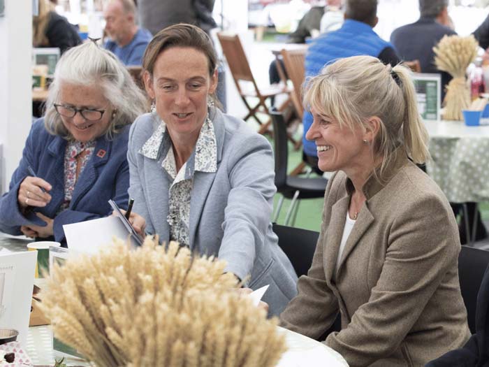 TIAH Careers Manager Ruthie Peterson and NFU President Minette Batters in conversation at the Great Yorkshire Show.