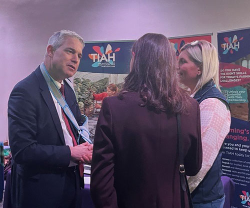 Steve Barclay, Secretary of State for Environment, Food and Rural Affairs, talking with TIAH staff.
