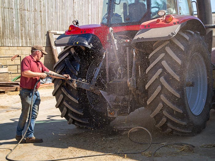 Keeping machinery clean is one step in maintaining biosecurity on a farm.